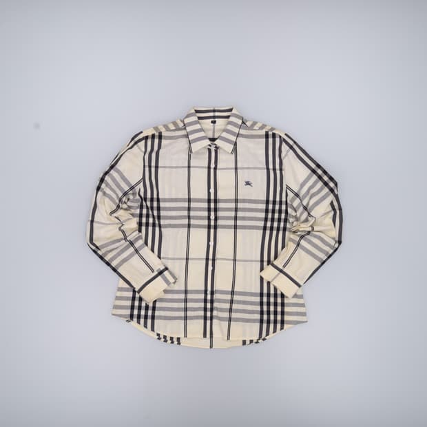 L 빈티지 노바체크 셔츠(전체오염) 0401H1