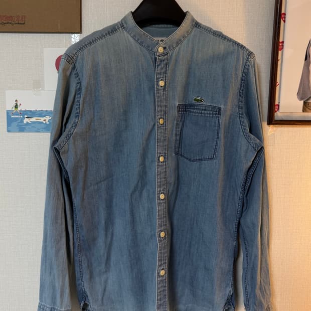 [L] 라코스테 헨리넥 데님 셔츠