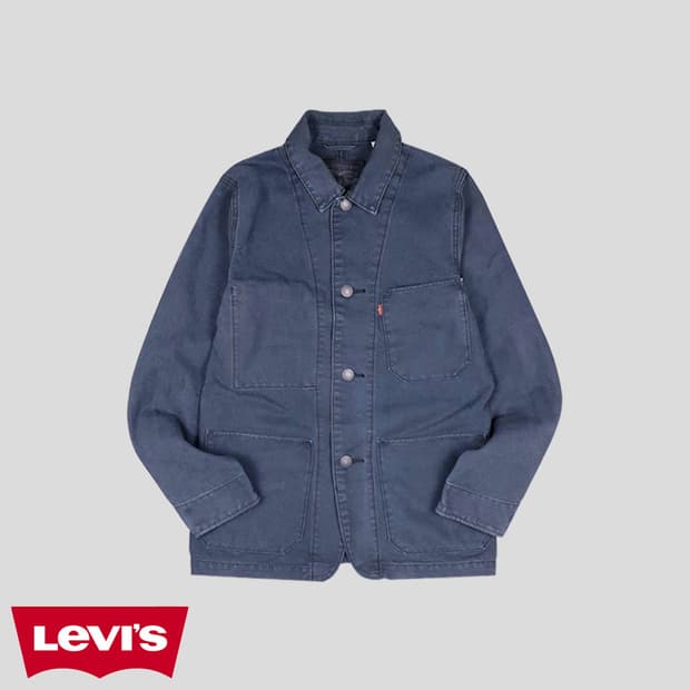 리바이스 피그먼트 그린블랙 쓰레포켓 데님 초어자켓 SI