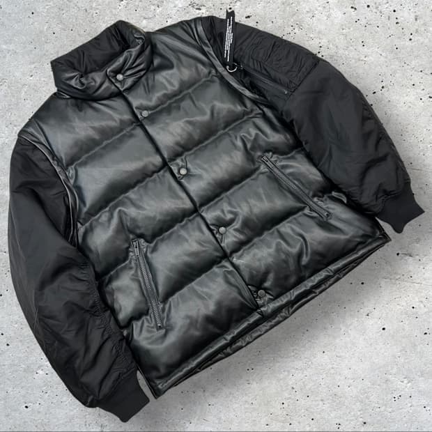 [XL] 지유 언더커버 탈부착 블랙 레더 패딩 점퍼