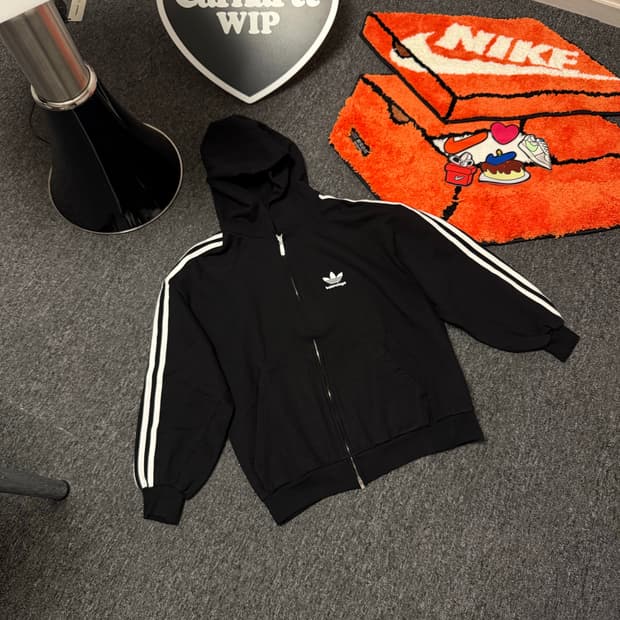 [XXS] 발렌시아가 X 아디다스 후드 집업 스몰핏 블랙