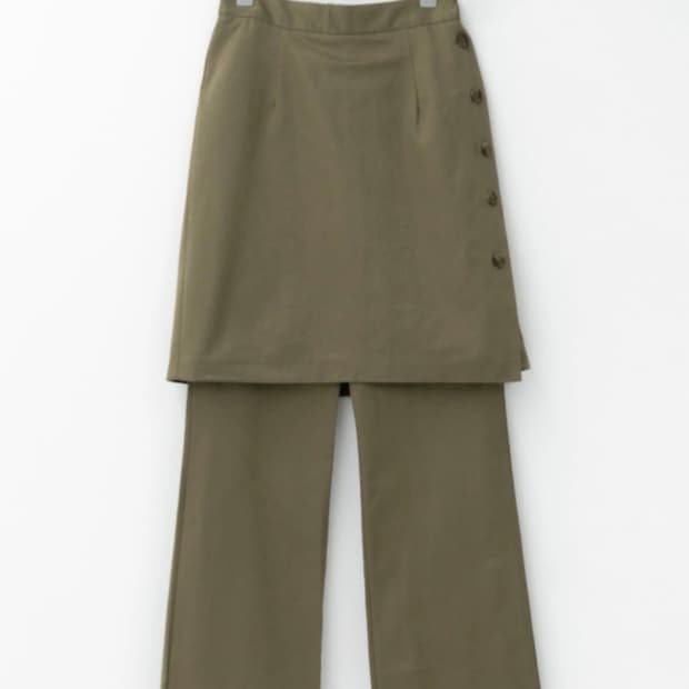 오무수히 button wrap skirt pants
