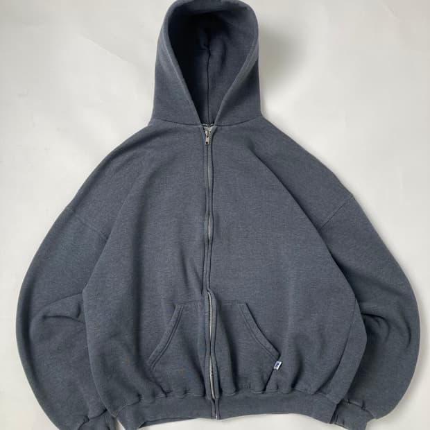 90s Russell Zip Up Hoodie (charcoal)