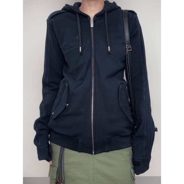 빈티지 아디다스 블랙 후드집업