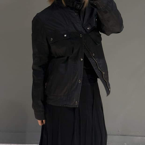 neck buckle pocket detail coating jk