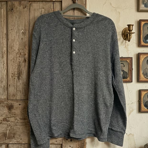 RRL 더블알엘 와플 헨리넥 긴팔 티셔츠 M