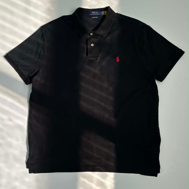 [XL] 폴로 랄프로렌 현행QR 슬림핏 블랙 pk 반팔 카라티