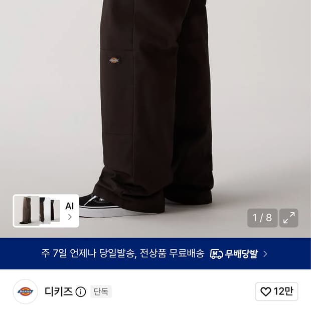 디키즈  85283 루즈핏 워크팬츠 Dark Brown