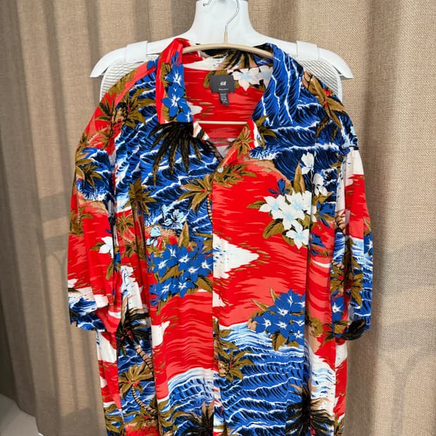 H&M 남성 하와이안 반팔 셔츠 