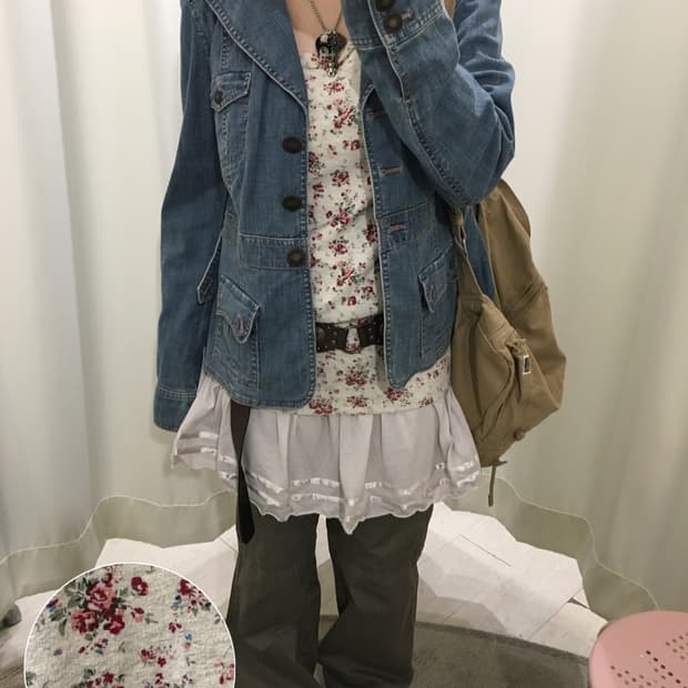 flower long sleeve knit