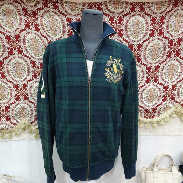 폴로 랄프로렌 00s 빅포니 블랙와치 체크 집업자켓 

