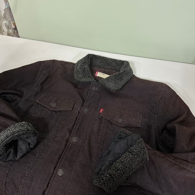 XL 리바이스 다크브라운 코듀로이 쉐르파자켓