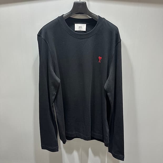 (정품/새상품) 아미 남성 블랙 하트 로고 롱슬리브
