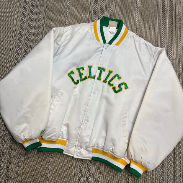 마제스틱 하드우드 클래식 보스턴 셀틱스 사틴 스타디움 자켓