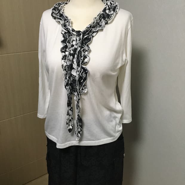 일본빈티지 레이스 프릴 티셔츠