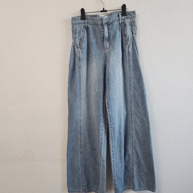 브론즈 와이드 데님 팬츠 M 벌룬핏