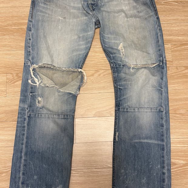 데미지 커스텀 리바이스 523 레귤러 스트레이트 핏 W34 L32