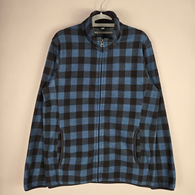 [무료배송]유니클로 L 남성 타탄 체크 후리스 집업 자켓