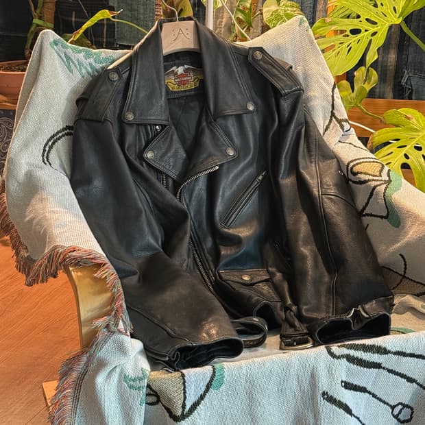 할리데이비슨 더블 가죽 라이더 자켓 46size