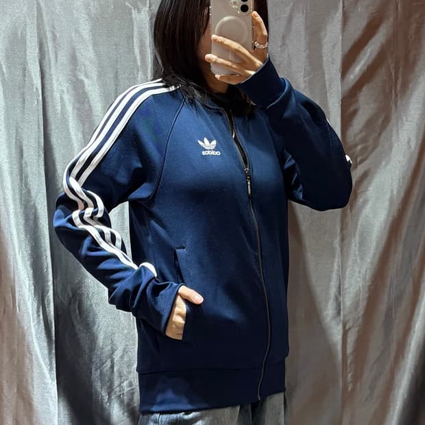 S 아디다스 파이어버드 우먼스 빅로고 네이비 트랙탑