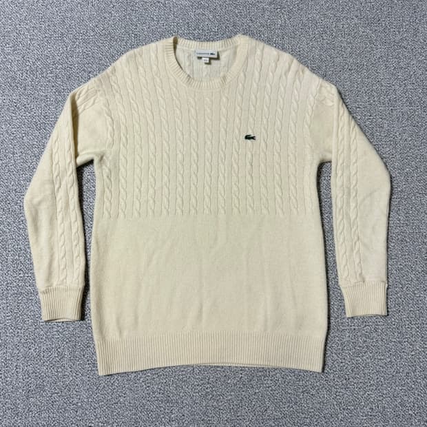 라코스테 아이보리 울 니트 여성용 S