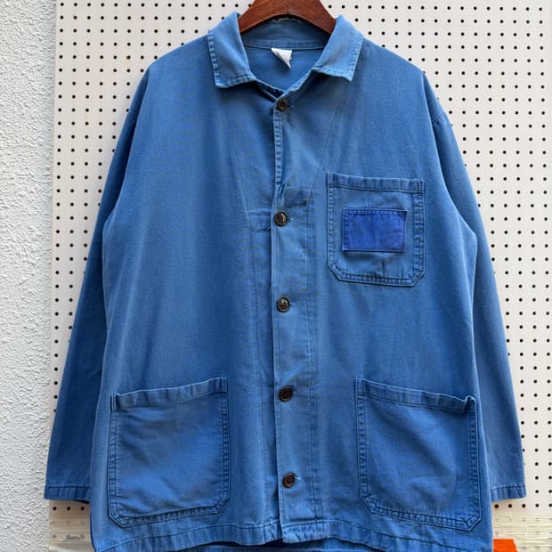 OLD VINTAGE WASHED BLUE FRENCH 프렌치워크자켓