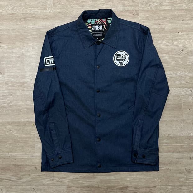 NBA 시카고 불스 그래픽 와펜 농구복 코치자켓 [네이비] M/95