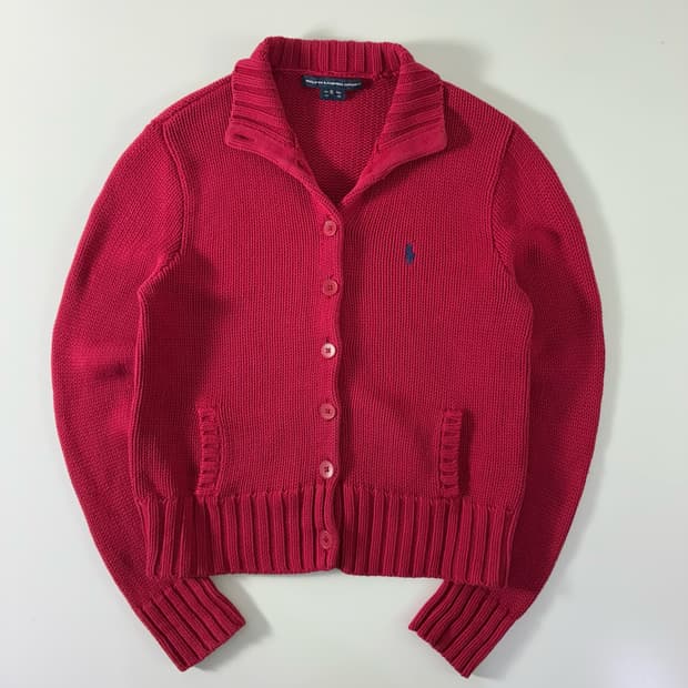 Polo  폴로 랄프로렌 자수 코튼 니트 버튼 가디건