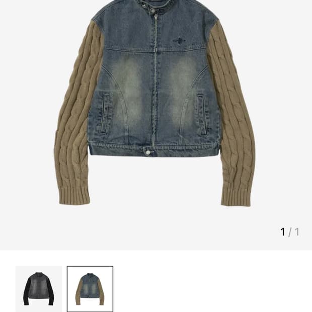 낫포너드 니트 슬리브 데님 자켓 딥블루 M