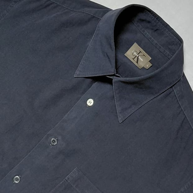 [L] 90s 빈티지 캘빈클라인(CK) 차콜 그레이 코튼 셔츠