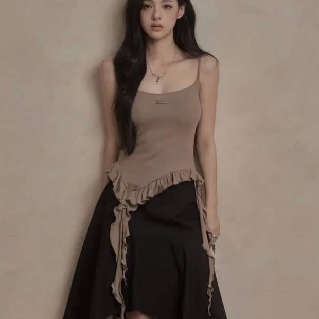 카키포인트 슬리브리스 브라운 레이어드