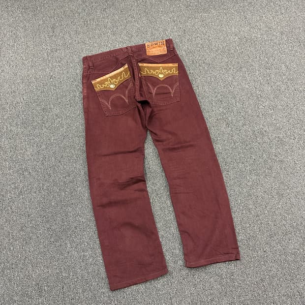 32) 에드윈 웨스턴 데님팬츠 버건디