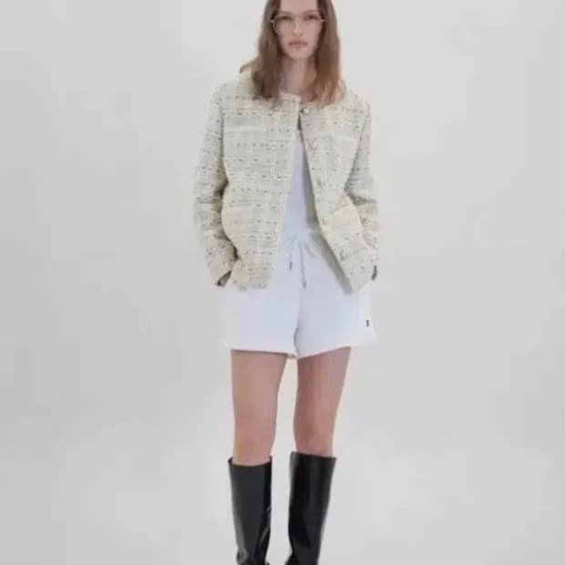 헤더먼트 아이보리 트위드 자켓