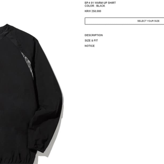 엑슬림 xlim EP.4 01 WARM UP SHIRT 2사이즈