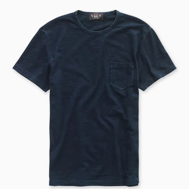 RRL 더블알엘 인디고 저지 포켓 티셔츠 L