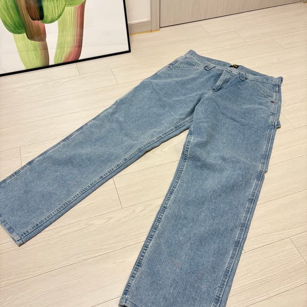 LEE 리 루즈핏 싱글니 덩가리 팬츠 연청 32사이즈 칼하트
