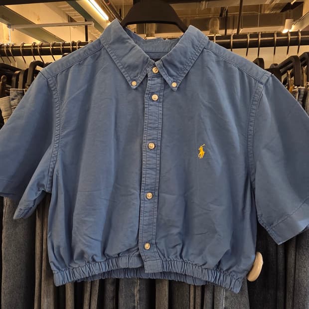Polo 폴로 블루 크롭반팔셔츠