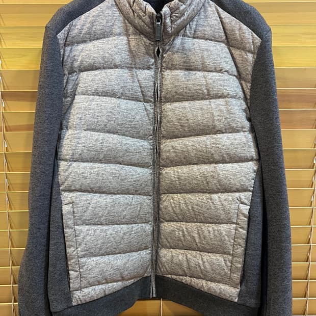 올젠 남성 그레이 구스다운 경량패딩점퍼
