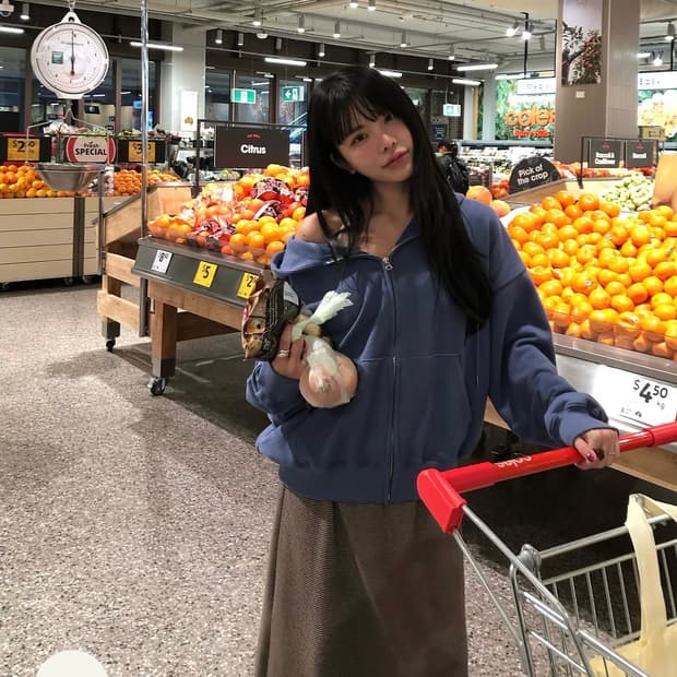 위드아웃썸머 포그 맥시 스커트 스트라이프 브라운