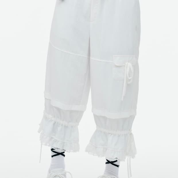 뚜오미오 RIBBON MIDI PANTS 1사이즈 리본 미디 팬츠 7부