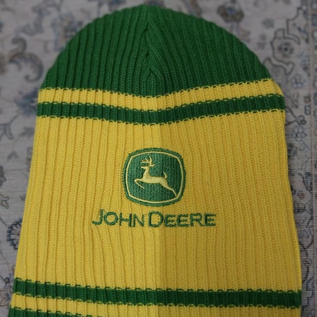 올드스쿨 존디어 비니 모자 옐로우/그린