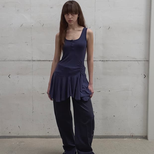 [LCDC] FRILL SLEEVELESS TOP (DARK NAVY)