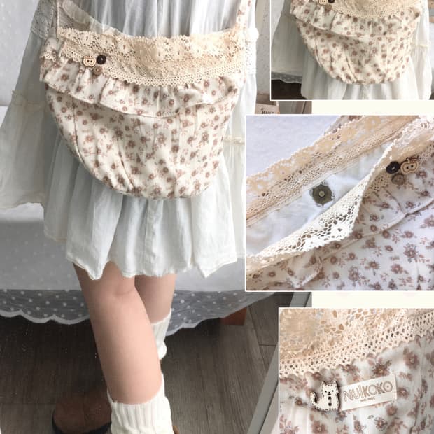 [HAND MADE] 핸드메이드 잔꽃패턴 크로스백 모리걸