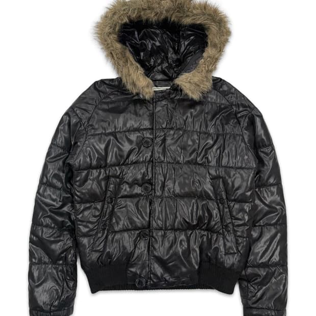 빈티지 Woolrich 블랙 퍼 패딩