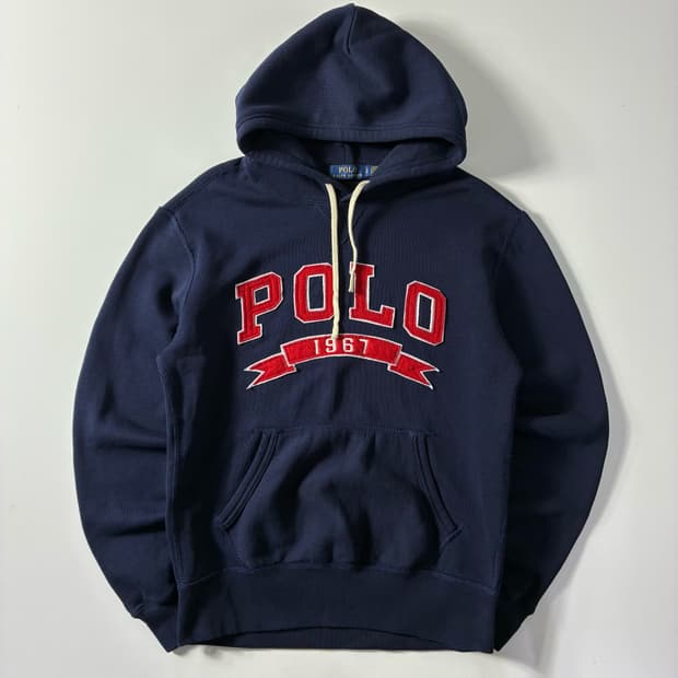 Polo 폴로 랄프로렌 코튼 스펠아웃 네이비 후드티