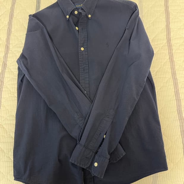 폴로 랄프로렌 시어서커 네이비 셔츠 큐알정품