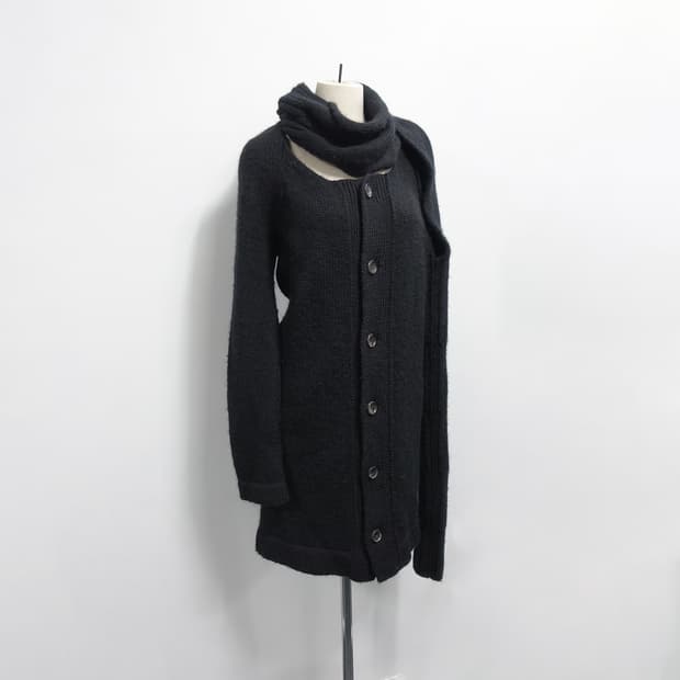 [2]YOHJIYAMAMOTO 요지야마모토 헤비게이지 머플러 울니트원피스