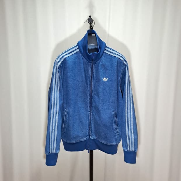 (새상품급 택포) 아디다스 데님 파이어버드 트랙탑 블루 데님 L B647
