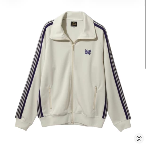 니들스 트랙 자켓 폴리 스무스 아이스 화이트