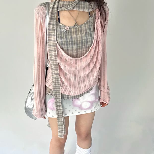 레이어드 머플러 탑